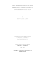 Manioc mothers: Subsistence stability and the influence of tourism among the Napo Kichwas in the Ecuadorian Amazon