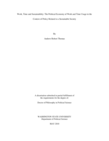 Work, time and sustainability: The political economy of work and time usage in the context of policy related to a sustainable society