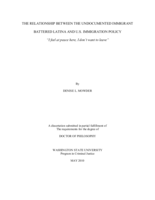 The relationship between the undocumented immigrant battered Latina and U.S. immigration policy: "I feel at peace here, I don't want to leave"