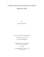 Economic competition and the production of winning in professional sports