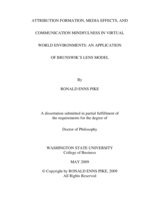 Attribution formation, media effects, and communication mindfulness in virtual world environments: An application of Brunswik's Lens Model