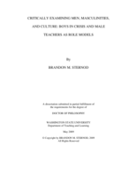 Critically examining men, masculinities, and culture: Boys in crisis and male teachers as role models
