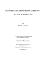 Recombinant cationic biopolymers for nucleic acid delivery