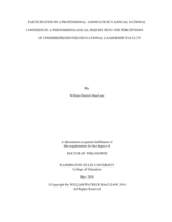 Participation in a professional association's annual national conference: A phenomenological inquiry into the perceptions of underrepresented educational leadership faculty