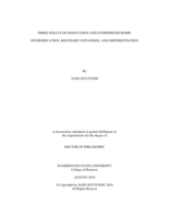 Three essays on innovation and entrepreneurship: Diversification, boundary expansion, and differentiation