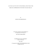 A factor analytic study of the internal structure of the Brigance comprehensive inventory of basic skills-II