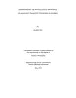 Understanding the physiological importance of amino acid transport processes in legumes