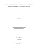 Why am I on this plane to China?: An investigation of communication issues in global software development organization