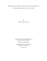 Behavioral management parent training for children with developmental delays ages 18-36 months