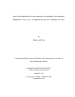 Effects of microstructure, porosity and interface on thermal properties of Ti, A1-12Si, and brass coated AISI 410 stainless steel