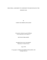 Behavioral assessment of aggression towards humans in the domestic dog