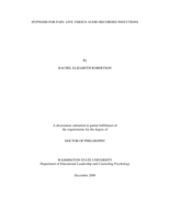 Hypnosis for pain: Live versus audio recorded inductions
