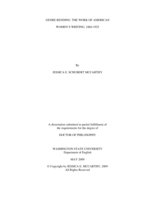 Genre bending: The work of American women's writing, 1860-1925