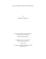 Essays in modeling individual preferences