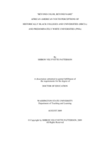 Beyond color, beyond name: African American youth perceptions of historically black colleges and universities (HBCUs) and predominately white universities (PWIs)