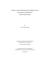 Critical state framework for interpretation of geotechnical properties of cement treated soils