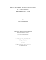 Spiritual development of undergraduate students at a public university: A phenomenological study