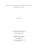 Compliance and state-building: U.S.-imposed institutions in the Philippine colonial state