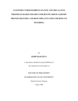 Nanostructured hydroxyapatite and tricalcium phosphate based ceramics for bovine serum albumin protein delivery and bone implants using microwave sintering