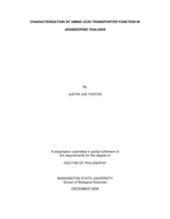 Characterization of amino acid transporter function in Arabidopsis thaliana