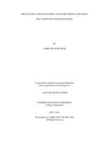 Special education teachers and work stress: Exploring the competing interests model