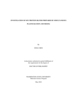 Investigation of soy protein blends prepared by simultaneous plasticization and mixing