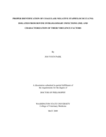 Proper identification of coagulase-negative staphylococci (CNS) isolated from bovine intramammary infections (IMI) and characterization of their virulence factors
