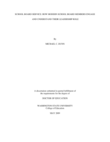 School board service: How modern school board members engage and understand their leadership role