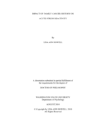 Impact of family cancer history on acute stress reactivity