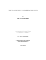 Three essays identifying consumer behavior by groups