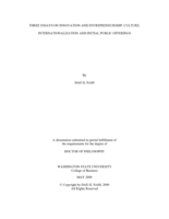 Three essays on innovation and entrepreneurship: Culture, internationalization and initial public offerings