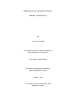 Three essays on health economics: Theory and evidence
