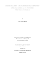 Licensed and learning: Latina family-based child care providers' literacy learning goals and opportunities within the Caminos Program
