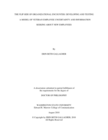 The flip side of organizational encounter: Developing and testing a model of veteran employee uncertainty and information seeking about new employees