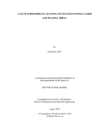 Calcium phosphate coating on titanium using laser and plasma spray