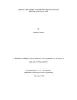 Ammonia recovery from digested dairy manure as nitrogen fertilizer