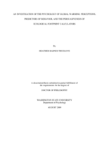 An investigation of the psychology of global warming: Perceptions, predictors of behavior, and the persuasiveness of ecological footprint calculators