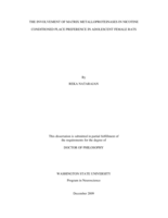 The involvement of matrix metalloproteinases in nicotine conditioned place preference in adolescent female rats