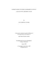 Understanding teacher leadership in context: A qualitative, heuristic study