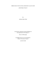 Three essays on natural resource allocation and public policy