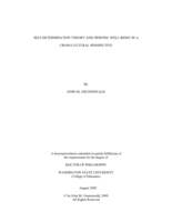 Self-determination theory and hedonic well-being in a cross-cultural perspective