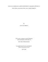 Essays on modeling limited dependent variables applied to industrial organization and labor markets