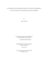 An exploration of how middle schools can create environments that are conducive to building social relationships