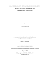 Placing engagement: critical readings of interaction between regional communities and comprehensive universities