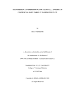 Transmission and epidemiology of Salmonella enterica in commercial dairy farms in Washington State