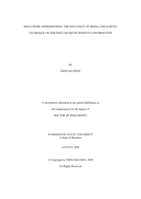 Disclosure apprehension: the influence of media and survey technique on the disclosure of sensitive information