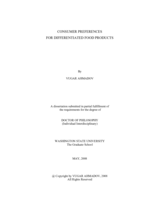 Consumer preferences for differentiated food products