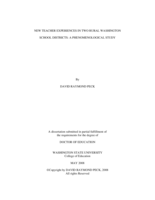 New teacher experiences in two rural Washington school districts: a phenomenological study