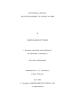 Institutional service: faculty engagement in student affairs