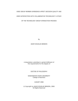 Does group member experience affect decision quality and user satisfaction with collaborative technology?: a study of the technology-group interaction process